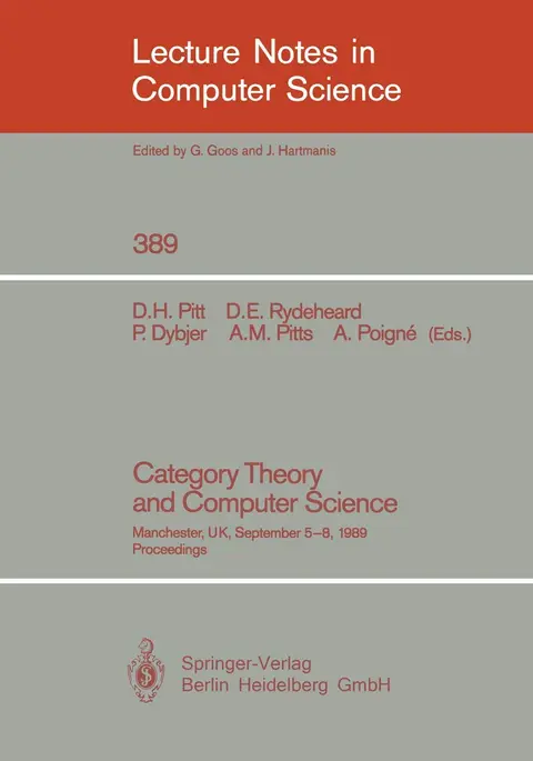 Cover of Category Theory and Computer Science