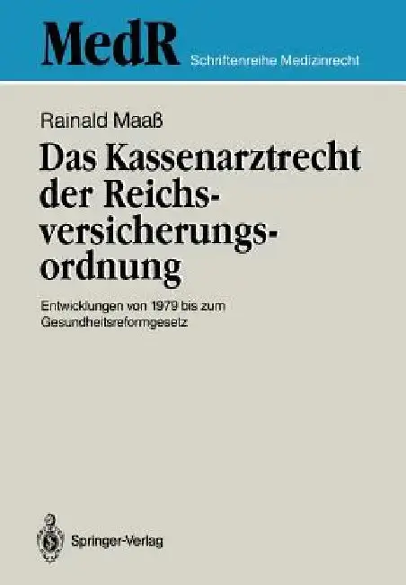 Cover of Das Kassenarztrecht Der Reichsversicherungsordnung