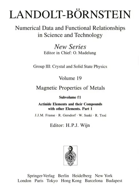 Cover of Actinide Elements and their Compounds with other Elements