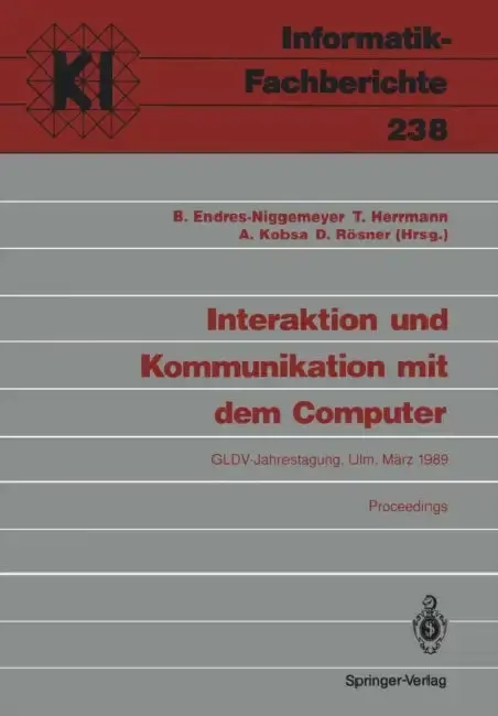 Cover of Interaktion Und Kommunikation Mit Dem Computer