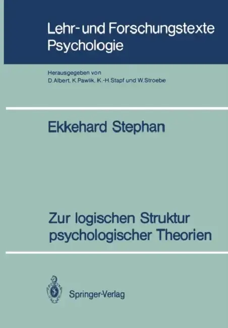 Cover of Zur Logischen Struktur Psychologischer Theorien