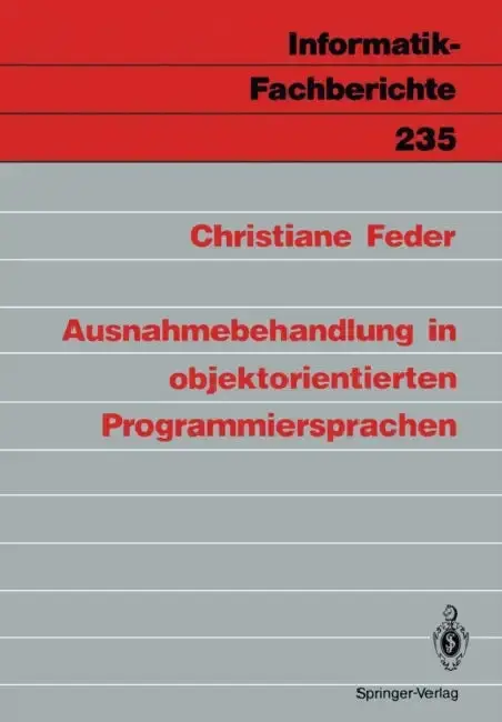 Cover of Ausnahmebehandlung in Objektorientierten Programmiersprachen
