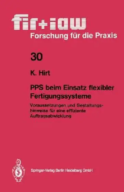 Cover of Pps Beim Einsatz Flexibler Fertigungssysteme