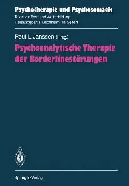 Cover of Psychoanalytische Therapie Der Borderlinestörungen