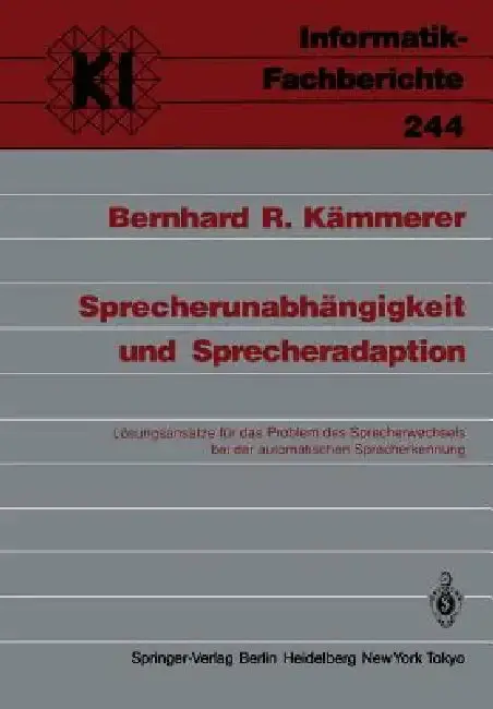 Cover of Sprecherunabhängigkeit Und Sprecheradaption