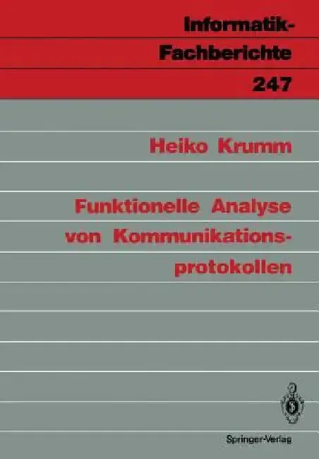 Cover of Funktionelle Analyse Von Kommunikationsprotokollen