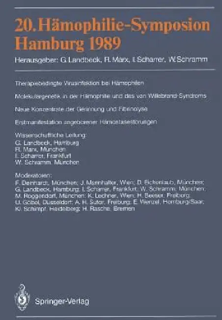 Cover of 20. Hämophilie-Symposion Hamburg 1989
