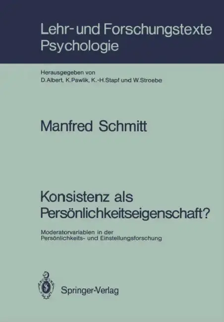 Cover of Konsistenz ALS Persönlichkeitseigenschaft?