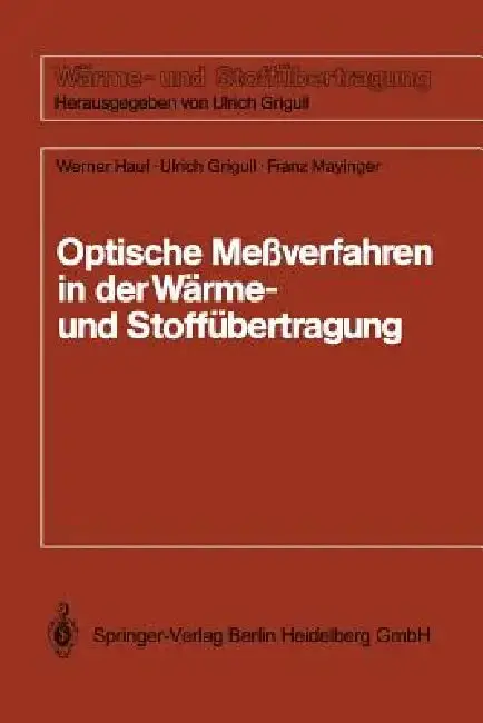 Cover of Optische Meßverfahren Der Wärme- Und Stoffäbertragung