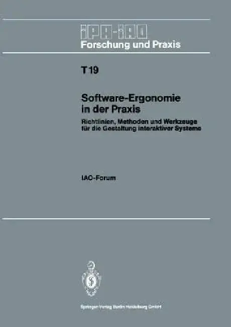 Cover of Software-Ergonomie in Der PRAXIS
