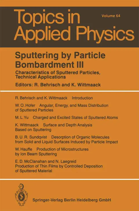 Cover of Sputtering by Particle Bombardment
