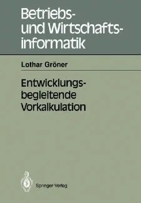 Cover of Entwicklungsbegleitende Vorkalkulation