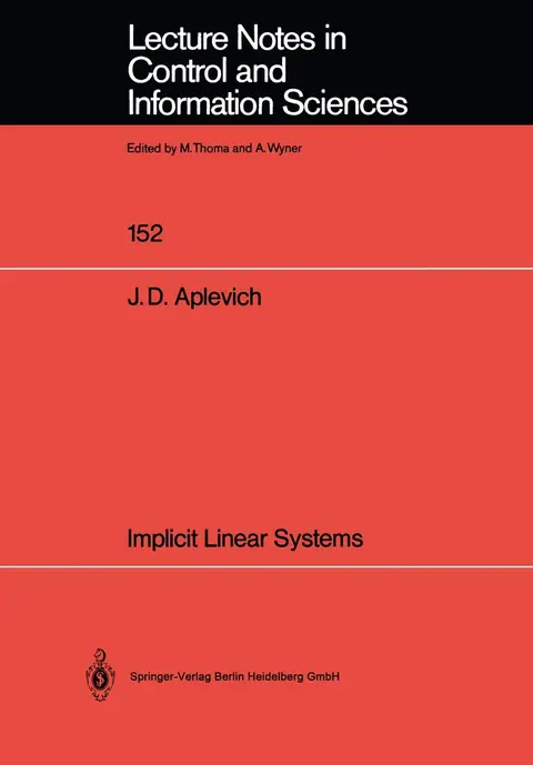 Cover of Implicit Linear Systems