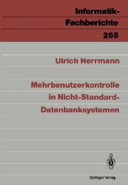 Cover of Mehrbenutzerkontrolle in Nicht-Standard-Datenbanksystemen