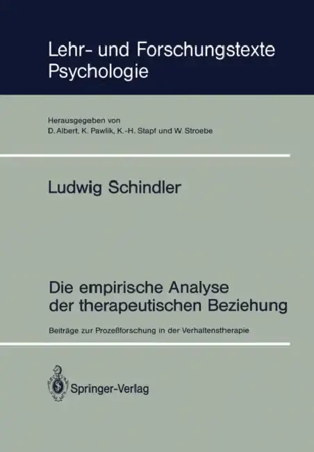Cover of Die Empirische Analyse Der Therapeutischen Beziehung