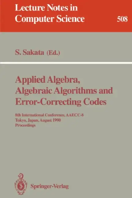 Cover of Applied Algebra, Algebraic Algorithms and Error-Correcting Codes