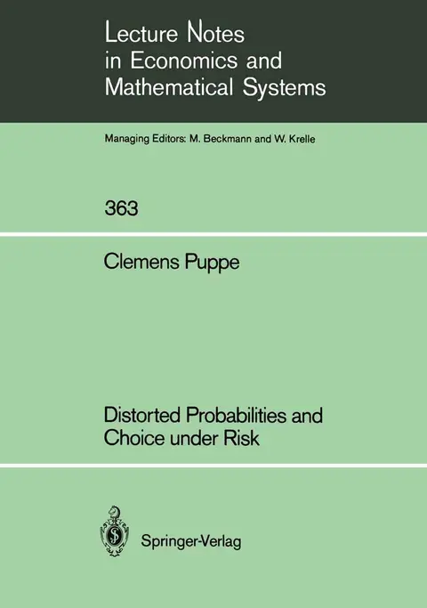 Cover of Distorted Probabilities and Choice under Risk