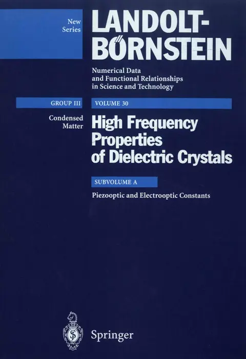 Cover of Piezooptic and Electrooptic Constants
