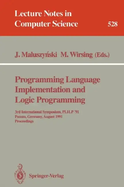 Cover of Programming Language Implementation and Logic Programming