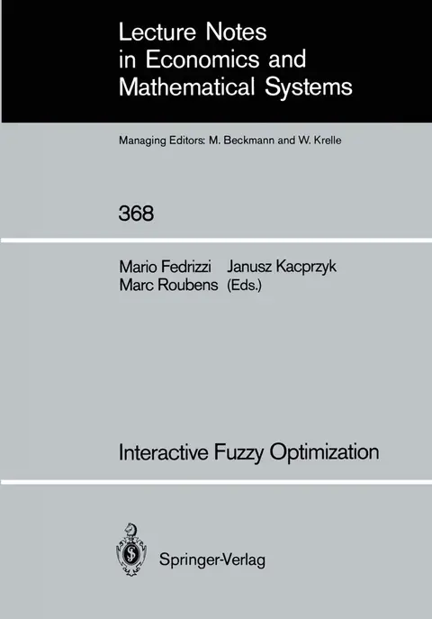 Cover of Interactive Fuzzy Optimization