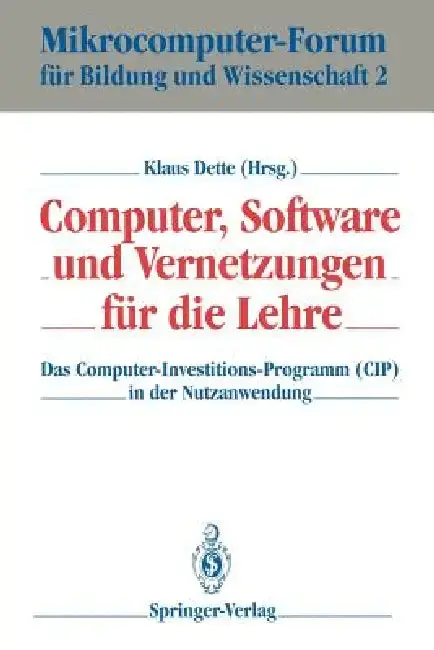 Cover of Computer, Software Und Vernetzungen Für Die Lehre
