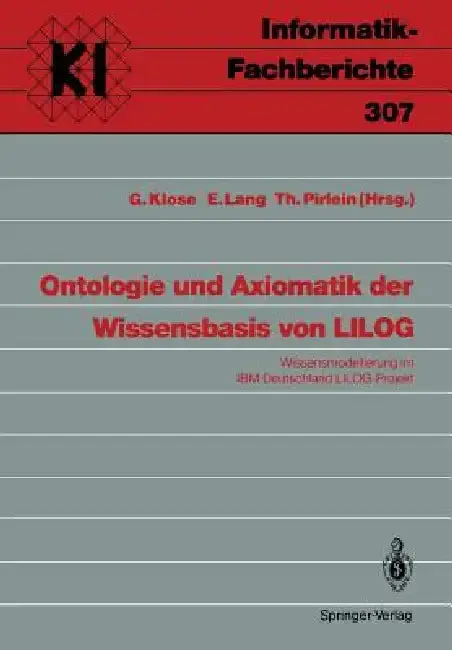 Cover of Ontologie Und Axiomatik Der Wissensbasis Von Lilog