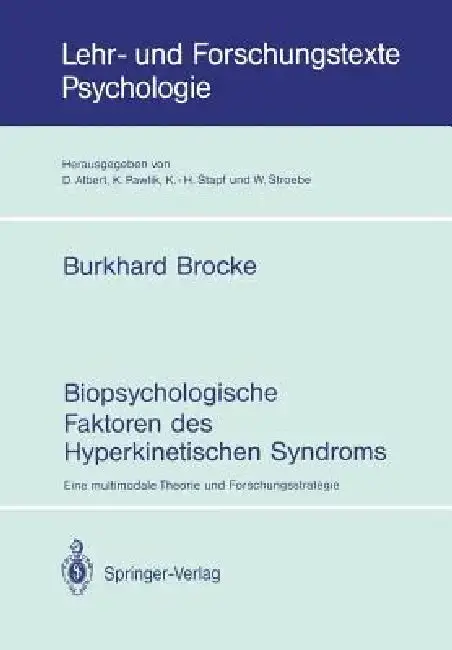 Cover of Biopsychologische Faktoren Des Hyperkinetischen Syndroms