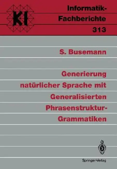 Cover of Generierung Natürlicher Sprache Mit Generalisierten Phrasenstruktur-Grammatiken