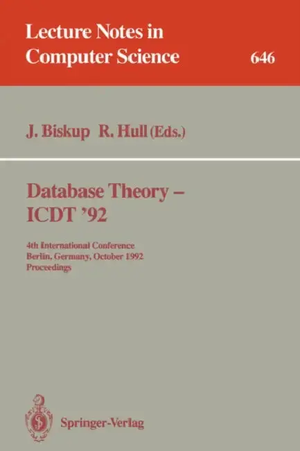Cover of Database Theory - Icdt '92
