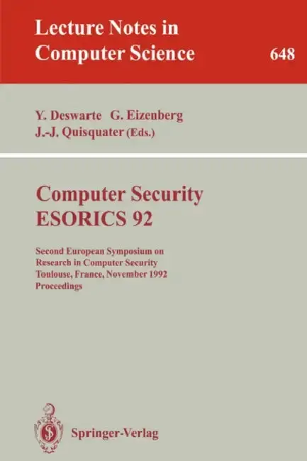 Cover of Computer Security - Esorics 92