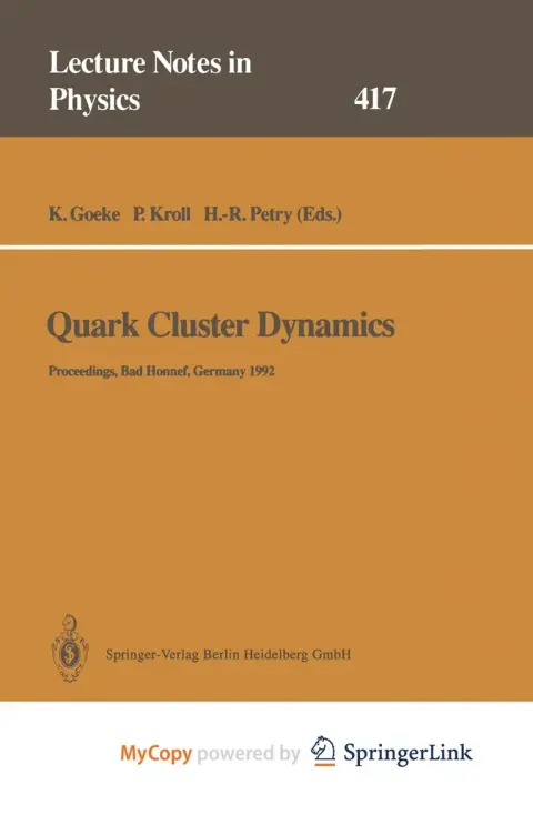 Cover of Quark Cluster Dynamics