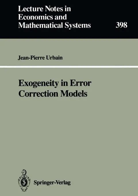 Cover of Exogeneity in Error Correction Models