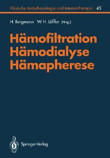 Cover of Hämofiltration, Hämodialyse, Hämapherese