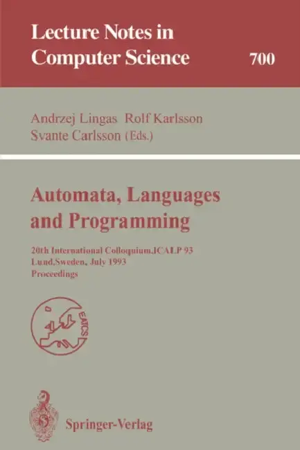 Cover of Automata, Languages and Programming
