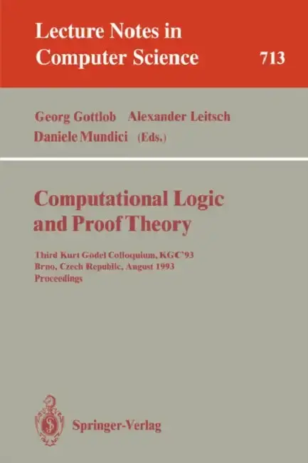 Cover of Computational Logic and Proof Theory