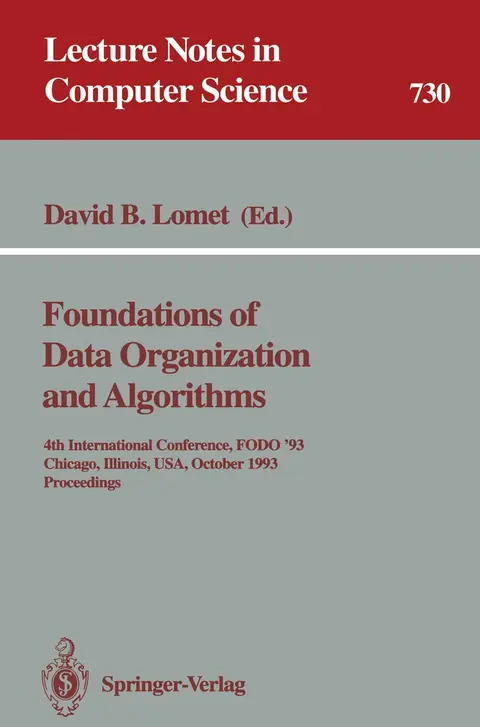 Cover of Foundations of Data Organization and Algorithms