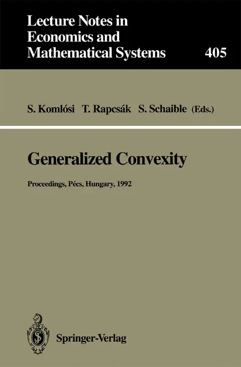 Cover of Generalized Convexity