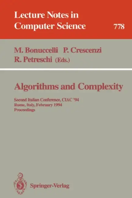 Cover of Algorithms and Complexity