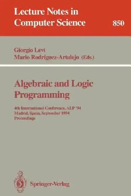 Cover of Algebraic and Logic Programming