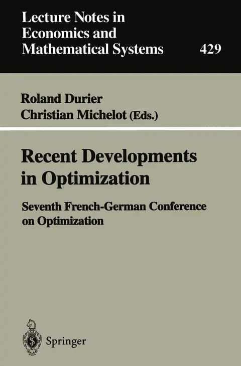 Cover of Recent Developments in Optimization