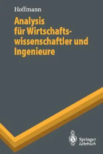 Cover of Analysis Für Wirtschaftswissenschaftler Und Ingenieure