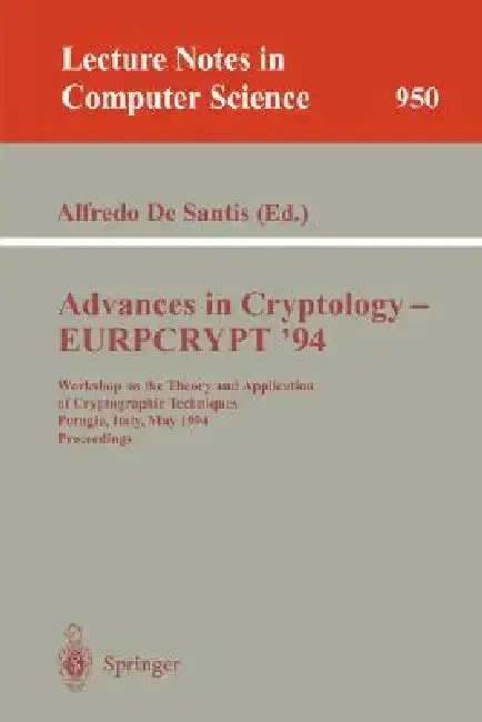 Cover of Advances in Cryptology - Eurocrypt '94