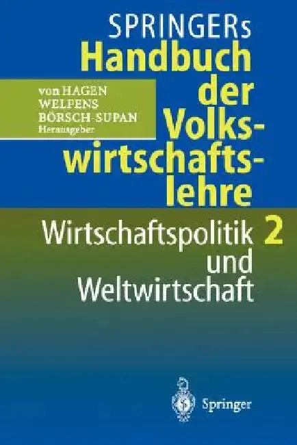 Cover of Springers Handbuch Der Volkswirtschaftslehre 2