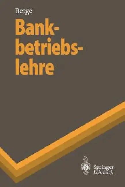 Cover of Bankbetriebslehre