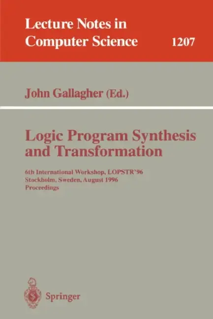 Cover of Logic Program Synthesis and Transformation