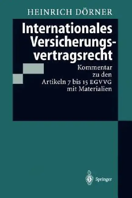Cover of Internationales Versicherungsvertragsrecht