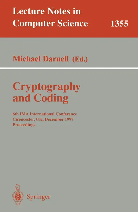 Cover of Cryptography and Coding