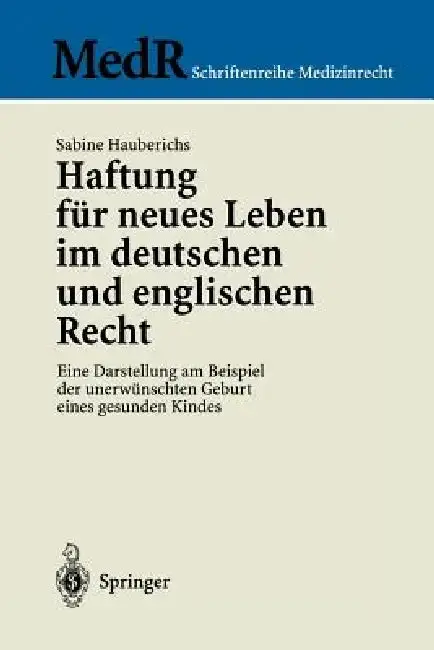 Cover of Haftung Für Neues Leben Im Deutschen Und Englischen Recht