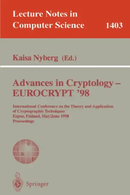 Cover of Advances in Cryptology - Eurocrypt '98