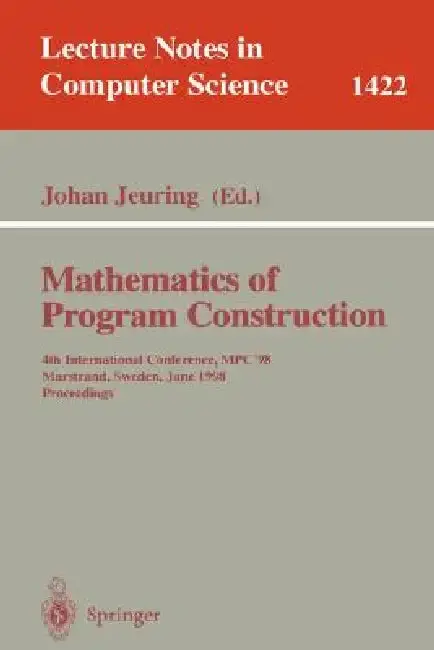 Cover of Mathematics of Program Construction
